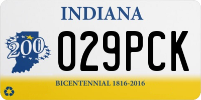 IN license plate 029PCK