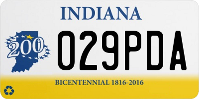 IN license plate 029PDA