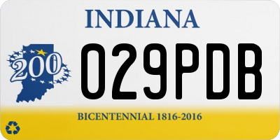 IN license plate 029PDB