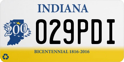 IN license plate 029PDI