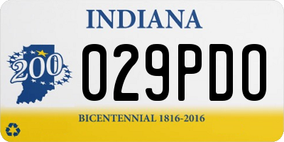 IN license plate 029PDO