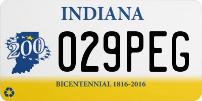 IN license plate 029PEG