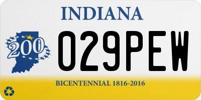 IN license plate 029PEW