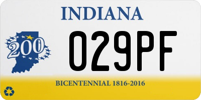 IN license plate 029PF