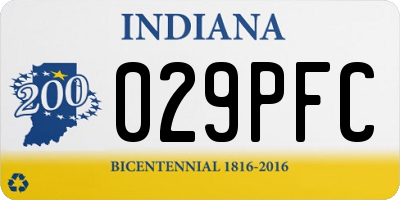 IN license plate 029PFC
