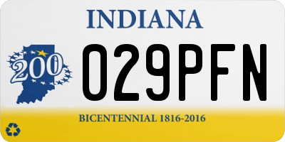 IN license plate 029PFN