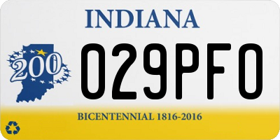 IN license plate 029PFO