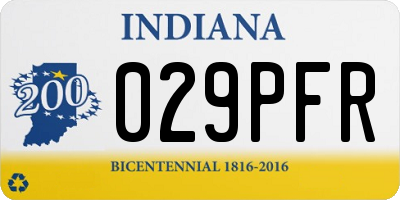 IN license plate 029PFR