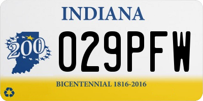 IN license plate 029PFW