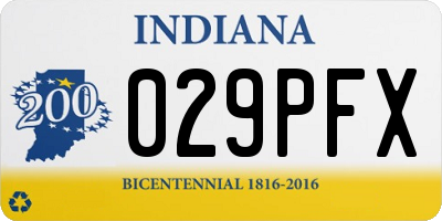 IN license plate 029PFX