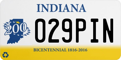 IN license plate 029PIN