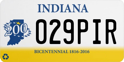 IN license plate 029PIR