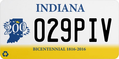 IN license plate 029PIV