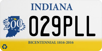 IN license plate 029PLL