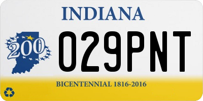 IN license plate 029PNT