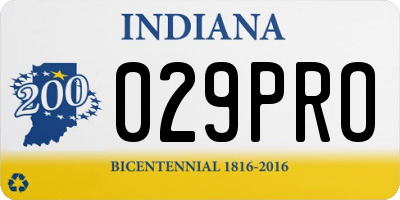 IN license plate 029PRO