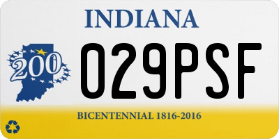 IN license plate 029PSF