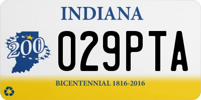 IN license plate 029PTA