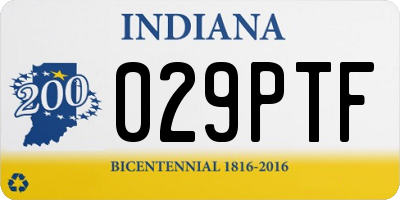 IN license plate 029PTF