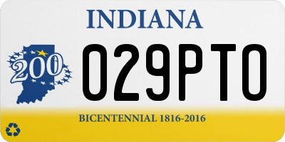 IN license plate 029PTO