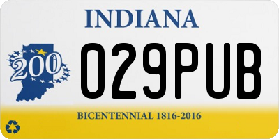 IN license plate 029PUB