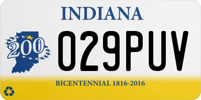IN license plate 029PUV