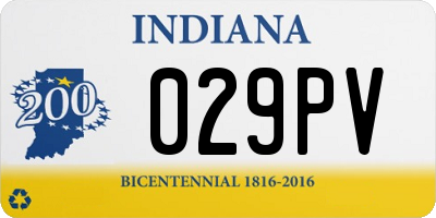 IN license plate 029PV