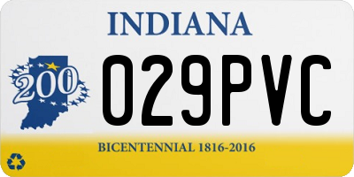IN license plate 029PVC