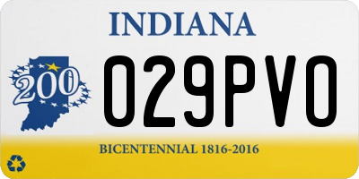 IN license plate 029PVO