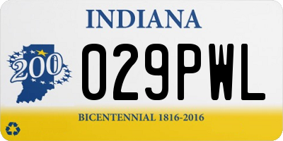 IN license plate 029PWL