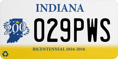 IN license plate 029PWS