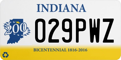 IN license plate 029PWZ