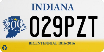 IN license plate 029PZT