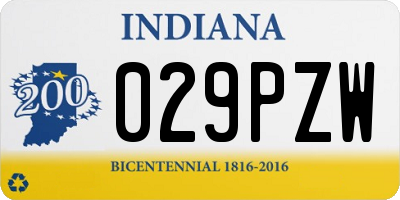 IN license plate 029PZW