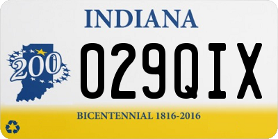 IN license plate 029QIX