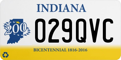 IN license plate 029QVC