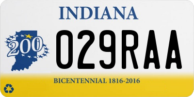 IN license plate 029RAA