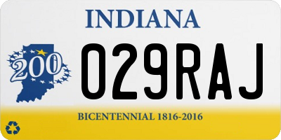 IN license plate 029RAJ
