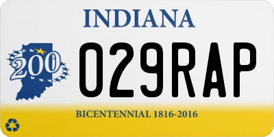 IN license plate 029RAP
