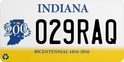 IN license plate 029RAQ