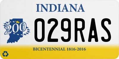 IN license plate 029RAS