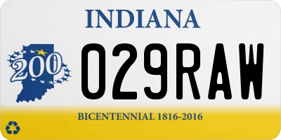 IN license plate 029RAW