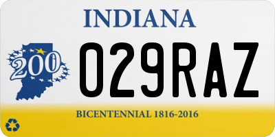 IN license plate 029RAZ