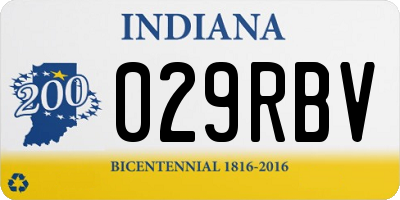 IN license plate 029RBV