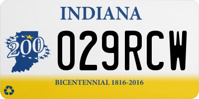 IN license plate 029RCW