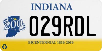 IN license plate 029RDL