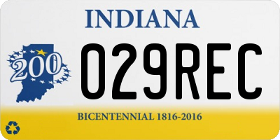 IN license plate 029REC