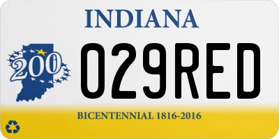 IN license plate 029RED