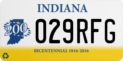 IN license plate 029RFG