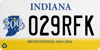IN license plate 029RFK